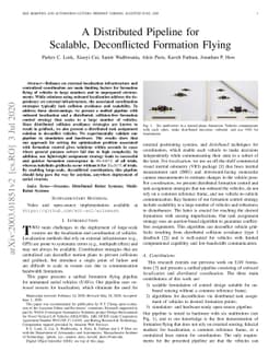 A Distributed Pipeline for Scalable, Deconflicted Formation Flying