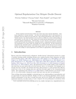 Optimal Regularization Can Mitigate Double Descent