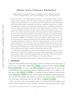 Robust Active Preference Elicitation