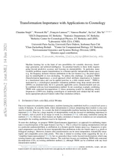 Transformation Importance with Applications to Cosmology