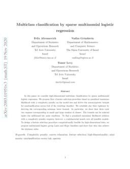Multiclass classification by sparse multinomial logistic regression