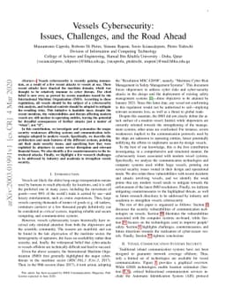 Vessels Cybersecurity: Issues, Challenges, and the Road Ahead