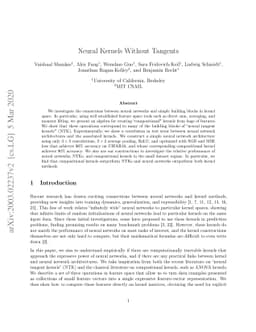 Neural Kernels Without Tangents