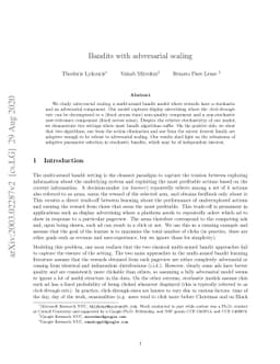 Bandits with adversarial scaling