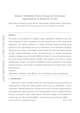 Adaptive Verifiability-Driven Strategy for Evolutionary Approximation of
  Arithmetic Circuits