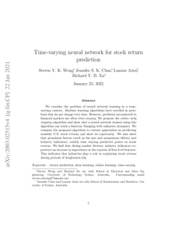 Time-varying neural network for stock return prediction