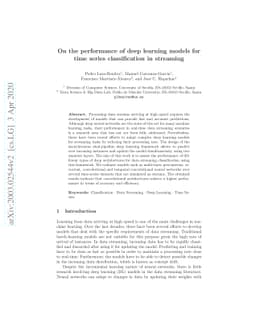 On the performance of deep learning models for time series
  classification in streaming