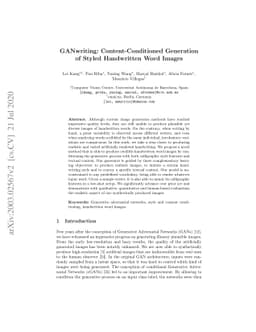 GANwriting: Content-Conditioned Generation of Styled Handwritten Word
  Images