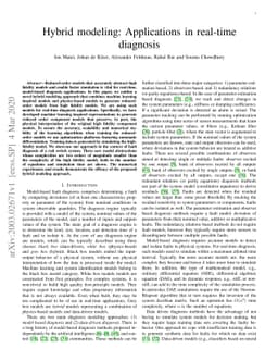 Hybrid modeling: Applications in real-time diagnosis