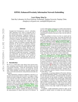 EPINE: Enhanced Proximity Information Network Embedding