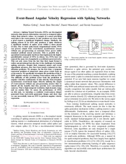 Event-Based Angular Velocity Regression with Spiking Networks