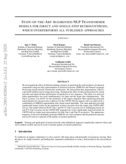 State-of-the-Art Augmented NLP Transformer models for direct and
  single-step retrosynthesis