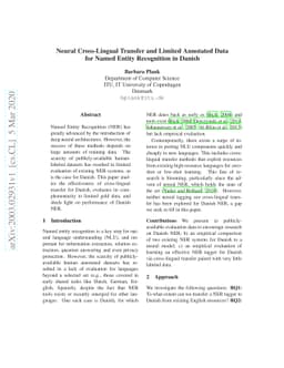 Neural Cross-Lingual Transfer and Limited Annotated Data for Named
  Entity Recognition in Danish