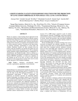 A deep learning-facilitated radiomics solution for the prediction of
  lung lesion shrinkage in non-small cell lung cancer trials