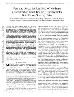 Fast and Accurate Retrieval of Methane Concentration from Imaging
  Spectrometer Data Using Sparsity Prior