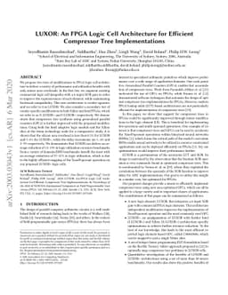 LUXOR: An FPGA Logic Cell Architecture for Efficient Compressor Tree
  Implementations