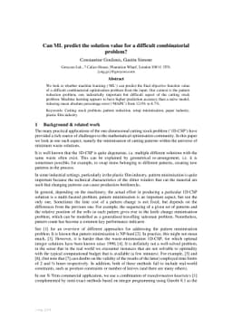 Can ML predict the solution value for a difficult combinatorial problem?