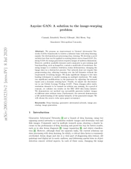 Anysize GAN: A solution to the image-warping problem