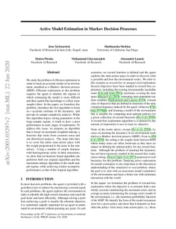 Active Model Estimation in Markov Decision Processes