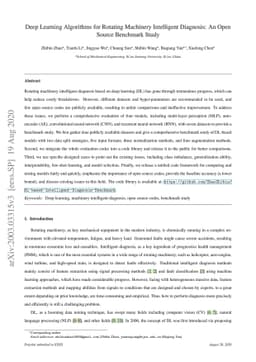Deep Learning Algorithms for Rotating Machinery Intelligent Diagnosis:
  An Open Source Benchmark Study