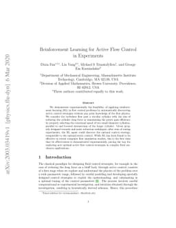 Reinforcement Learning for Active Flow Control in Experiments