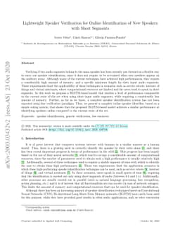 Lightweight Speaker Verification for Online Identification of New
  Speakers with Short Segments