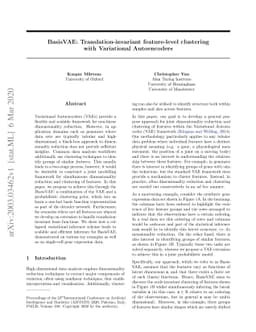 BasisVAE: Translation-invariant feature-level clustering with
  Variational Autoencoders