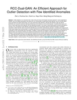 RCC-Dual-GAN: An Efficient Approach for Outlier Detection with Few
  Identified Anomalies