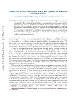 Diffusion State Distances: Multitemporal Analysis, Fast Algorithms, and
  Applications to Biological Networks