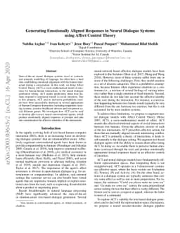 Generating Emotionally Aligned Responses in Dialogues using Affect
  Control Theory