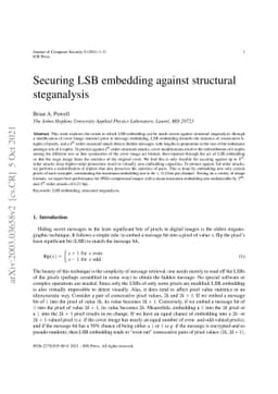 Securing LSB embedding against structural steganalysis