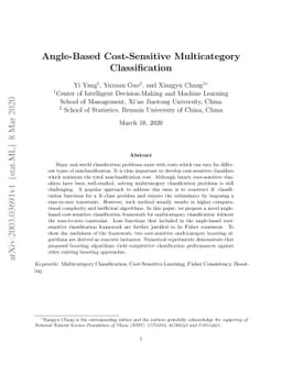 Angle-Based Cost-Sensitive Multicategory Classification