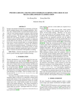 Pseudo Labeling and Negative Feedback Learning for Large-scale
  Multi-label Domain Classification