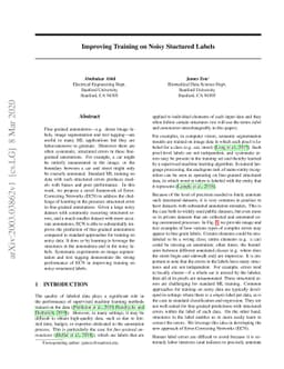 Improving Training on Noisy Stuctured Labels