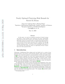 Nearly Optimal Clustering Risk Bounds for Kernel K-Means