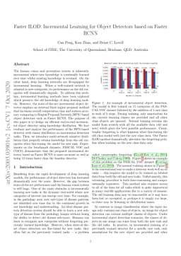 Faster ILOD: Incremental Learning for Object Detectors based on Faster
  RCNN