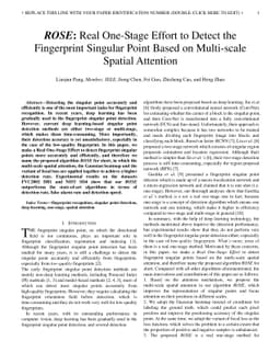 ROSE: Real One-Stage Effort to Detect the Fingerprint Singular Point
  Based on Multi-scale Spatial Attention