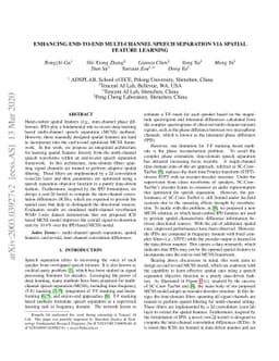 Enhancing End-to-End Multi-channel Speech Separation via Spatial Feature
  Learning
