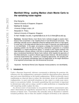 Manifold lifting: scaling MCMC to the vanishing noise regime