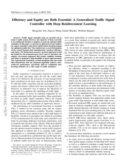 Efficiency and Equity are Both Essential: A Generalized Traffic Signal
  Controller with Deep Reinforcement Learning