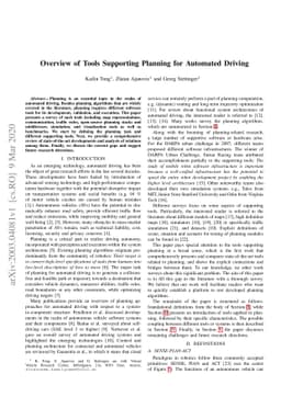 Overview of Tools Supporting Planning for Automated Driving