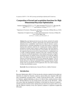 Composition of kernel and acquisition functions for High Dimensional
  Bayesian Optimization