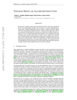 Towards Modular Algorithm Induction