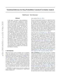 Variational Inference for Deep Probabilistic Canonical Correlation
  Analysis