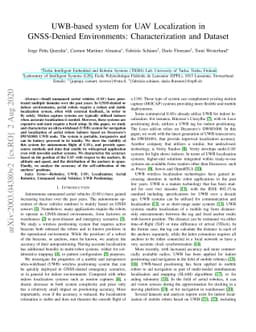 UWB-based system for UAV Localization in GNSS-Denied Environments:
  Characterization and Dataset