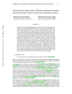 Ecological Semantics: Programming Environments for Situated Language
  Understanding