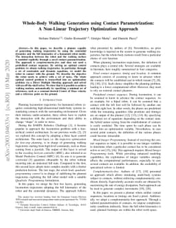 Whole-Body Walking Generation using Contact Parametrization: A
  Non-Linear Trajectory Optimization Approach