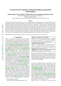 A Framework for Evaluation of Machine Reading Comprehension Gold
  Standards