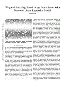 Weighted Encoding Based Image Interpolation With Nonlocal Linear
  Regression Model