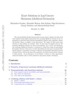 Exact Solutions in Log-Concave Maximum Likelihood Estimation